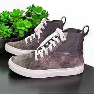 Thakoon Gray Custom Hand-Dyed Abstract High-Top Sneakers Tennis Shoes SZ 37 NIB